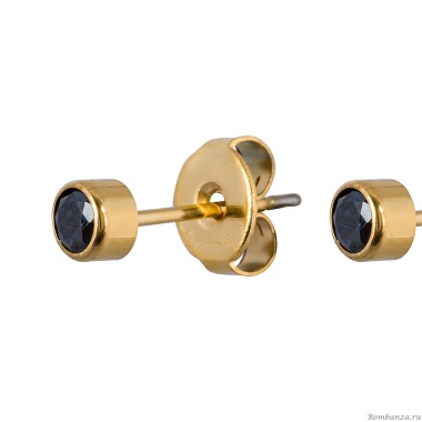 Пусеты Fiore Luna, Cubic zirconia Black, SWE0128 BL G Пусеты Fiore Luna, Cubic zirconia Black, SWE0128 BL G